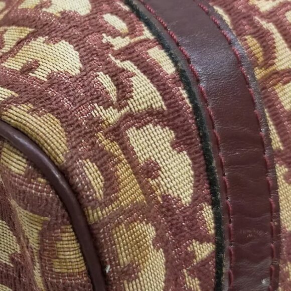 AUTHENTIC CHRISTIAN DIOR BORDEAUX CANVAS HANDBAG - Picture 8 of 12